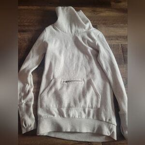 Fabletics Cream Hoodie with Zipper Pocket